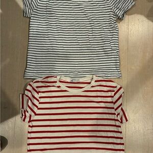 Zara Red and Black Short Sleeve Top